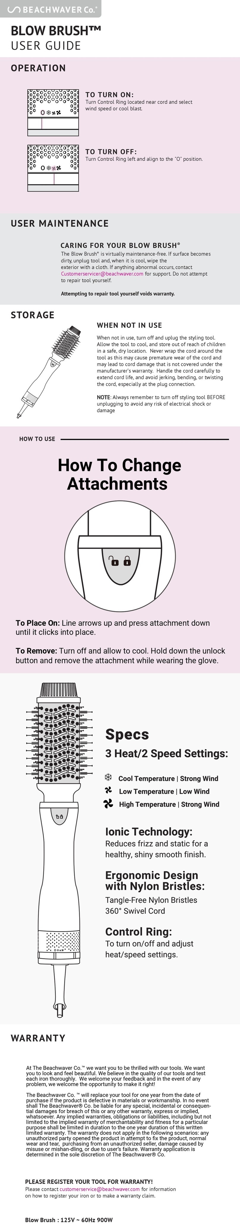 Beachwaver BLOW BRUSH user guide