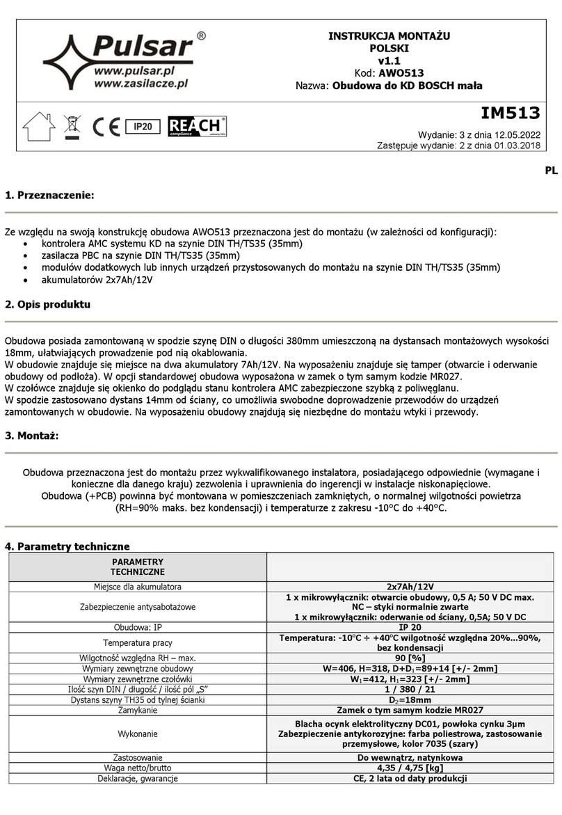 Pulsar AWO513 User manual