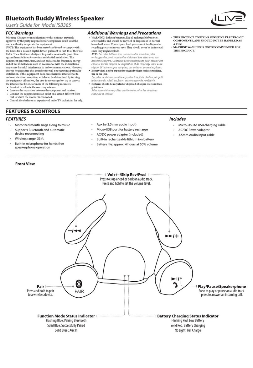 iLive Buddy ISB385 user guide