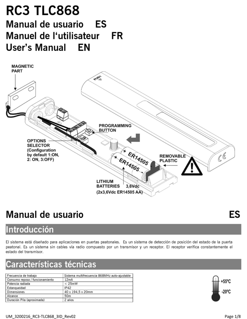 JCM Technologies RC3 TLC868 user manual