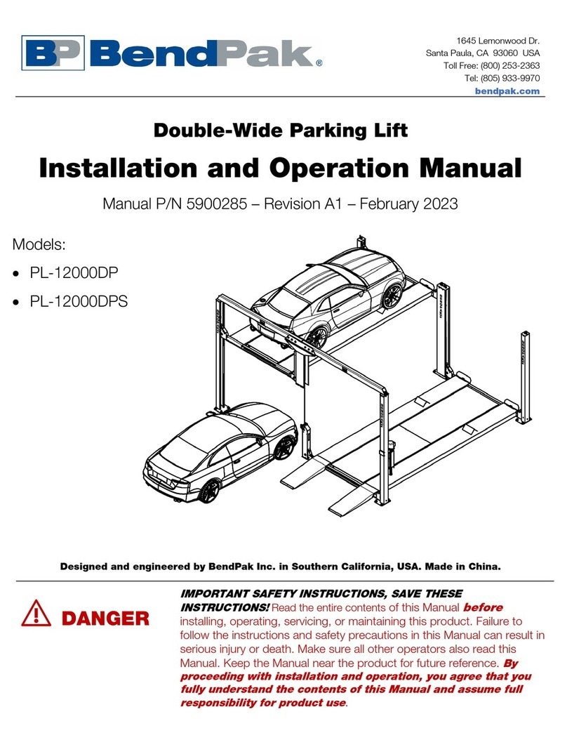 Bend-Pak PL-12000DP User manual Bend-Pak PL-12000DP User manual