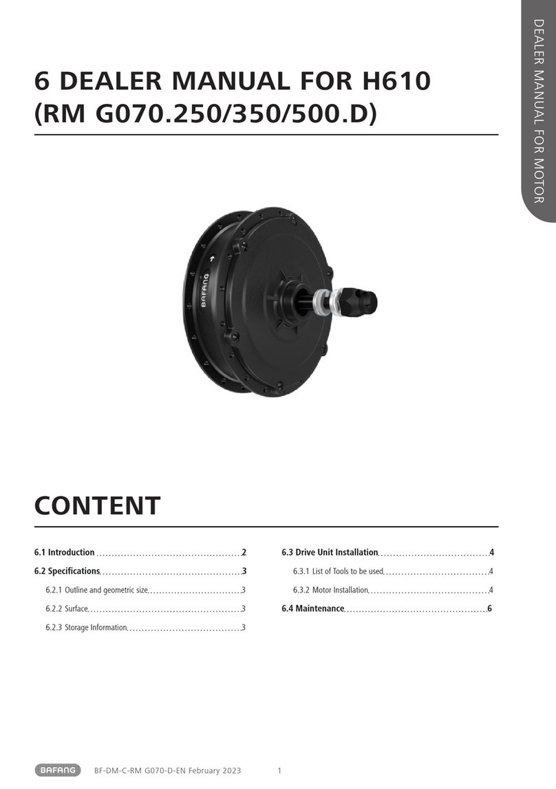 BAFANG H610 User manual