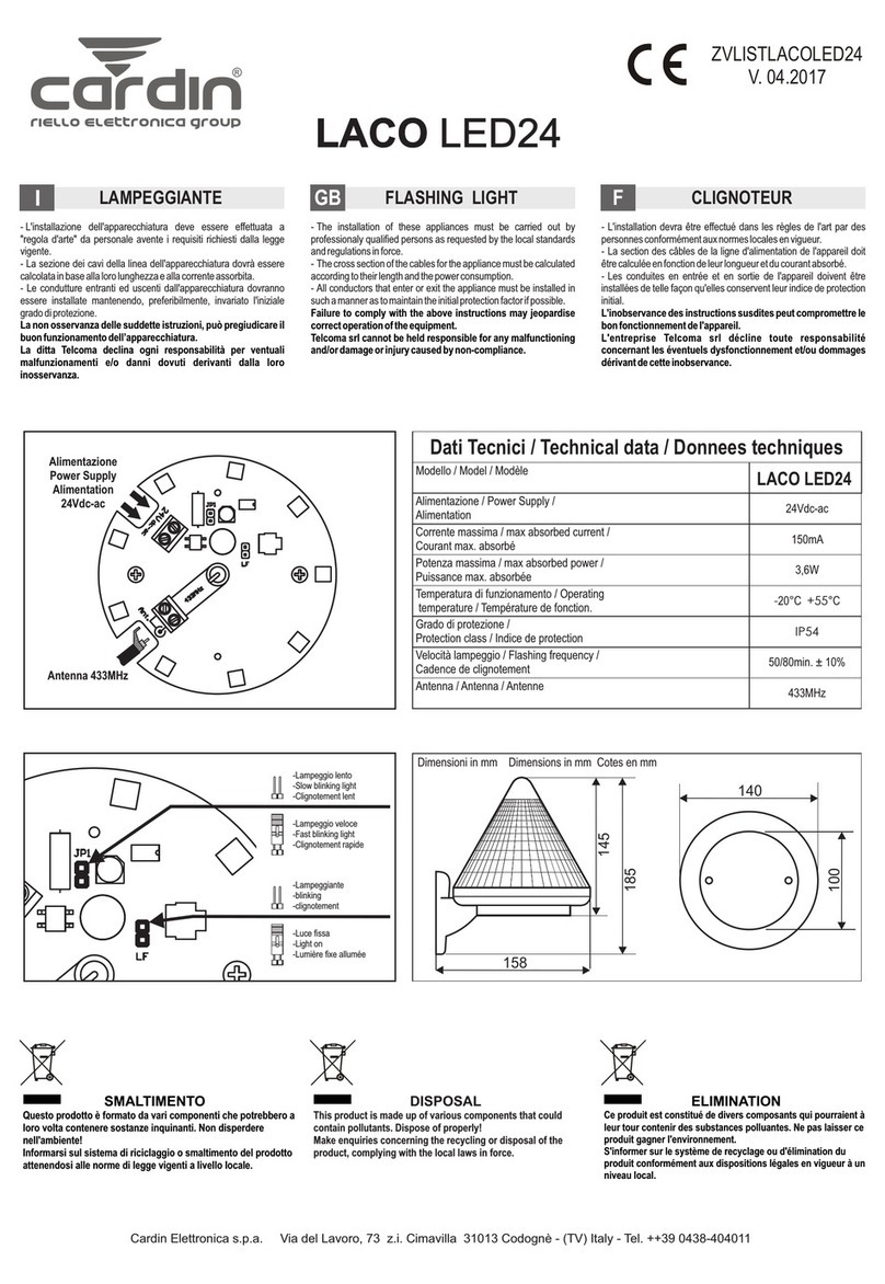 Riello Elettronica Cardin LACO LED24 quick start guide