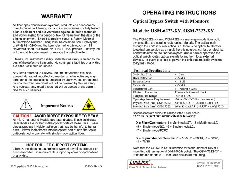 Luxlink OSM-6222-XY User manual