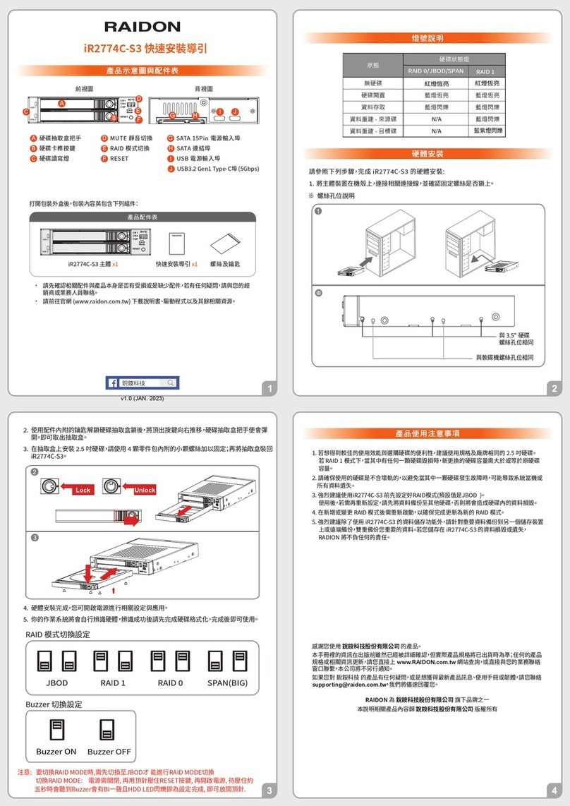 Raidon iR2774C-S3 Quick installation guide