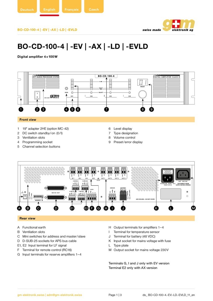 G+M Elektronik BO-CD-100-4 manual