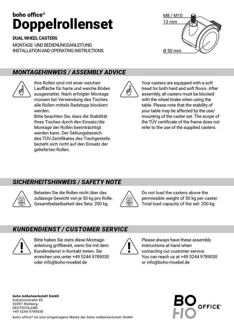 boho office Doppelrollenset Installation and operating instructions
