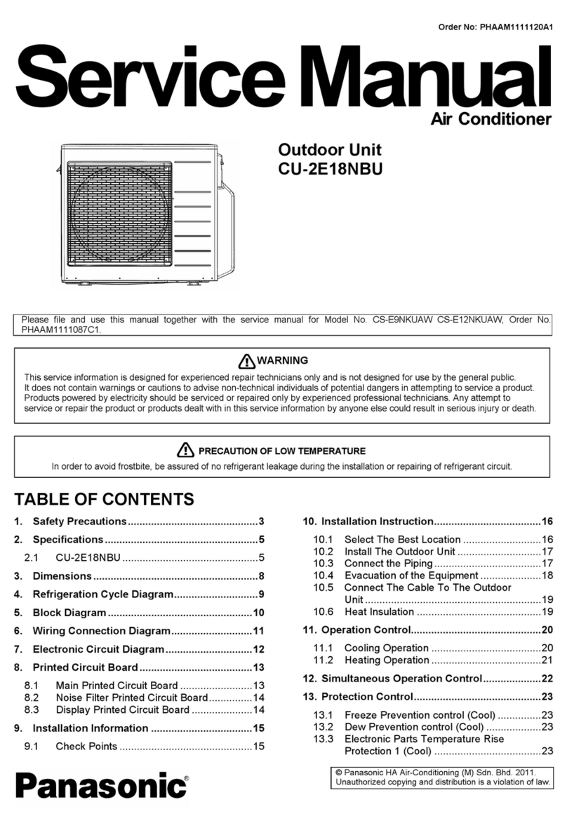 Panasonic CU-2E18NBU User manual
