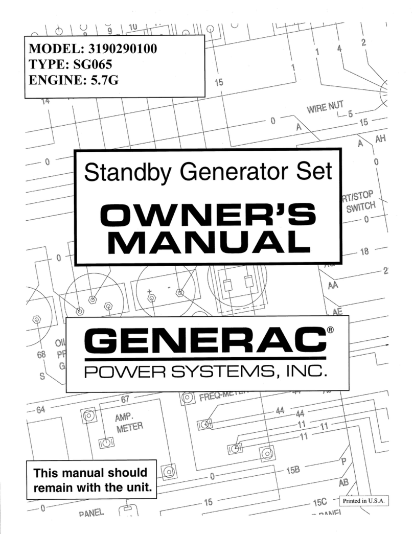 Generac Power Systems 3190290100 User manual
