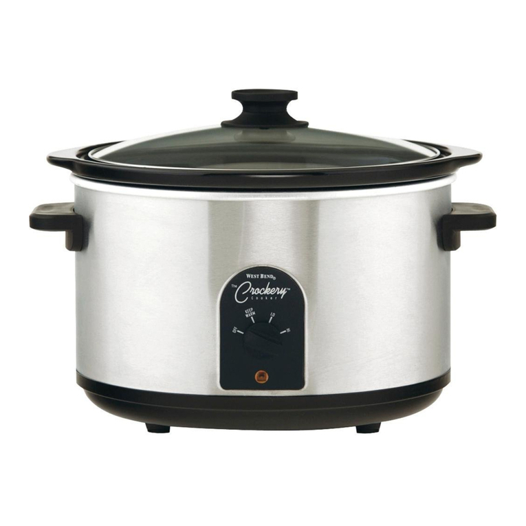 Focus Electrics WestBend 6-7 QT. Crockery Slow Cooker user manual