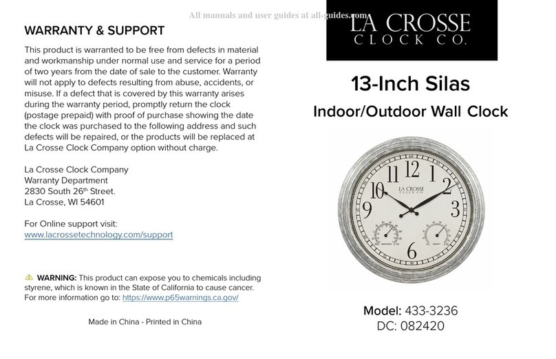 LA CROSSE CLOCK Silas 433-3236 User manual LA CROSSE CLOCK Silas 433-3236 User manual
