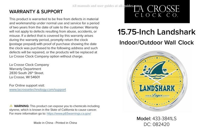 LA CROSSE CLOCK Landshark 433-3841LS User manual LA CROSSE CLOCK Landshark 433-3841LS User manual