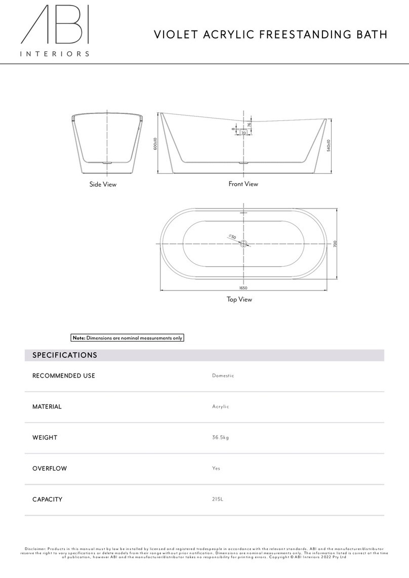 ABI INTERIORS VIOLET 11581 Quick installation guide