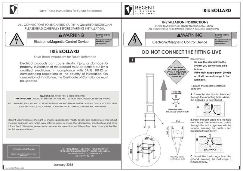 Regent Lighting Solutions IRIS Series installation instructions