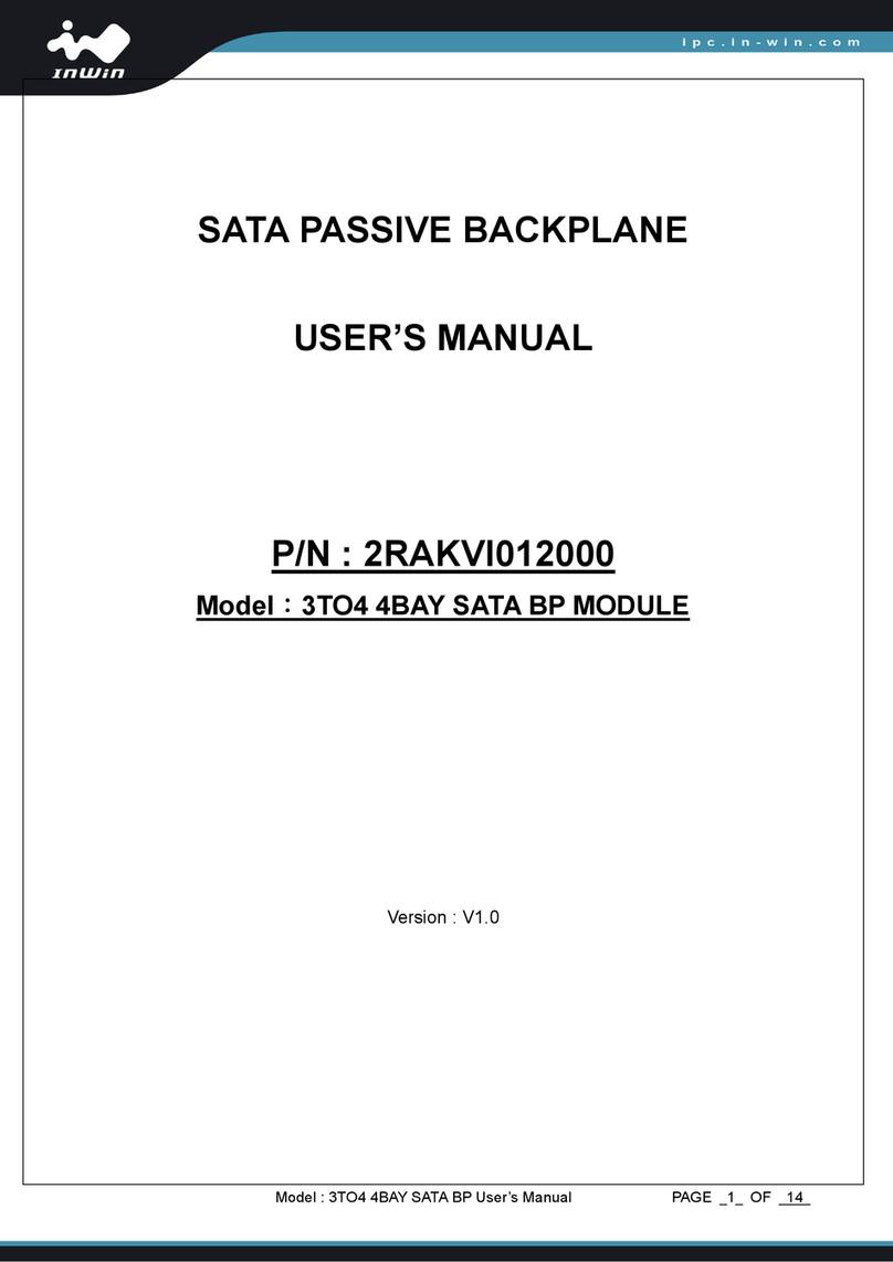 InWin 3TO4 4BAY SATA BP MODULE User manual