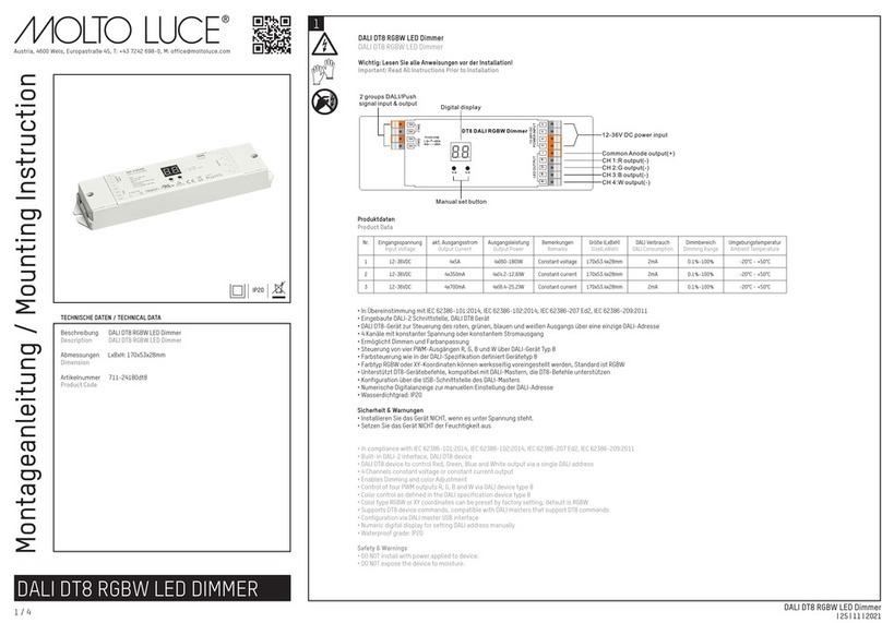 MOLTO LUCE DALI DT8 Mounting instruction
