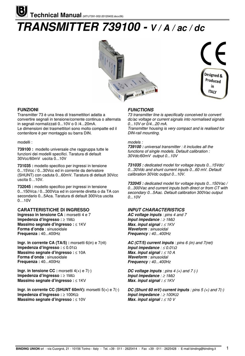 Binding Union 739100 Technical manual