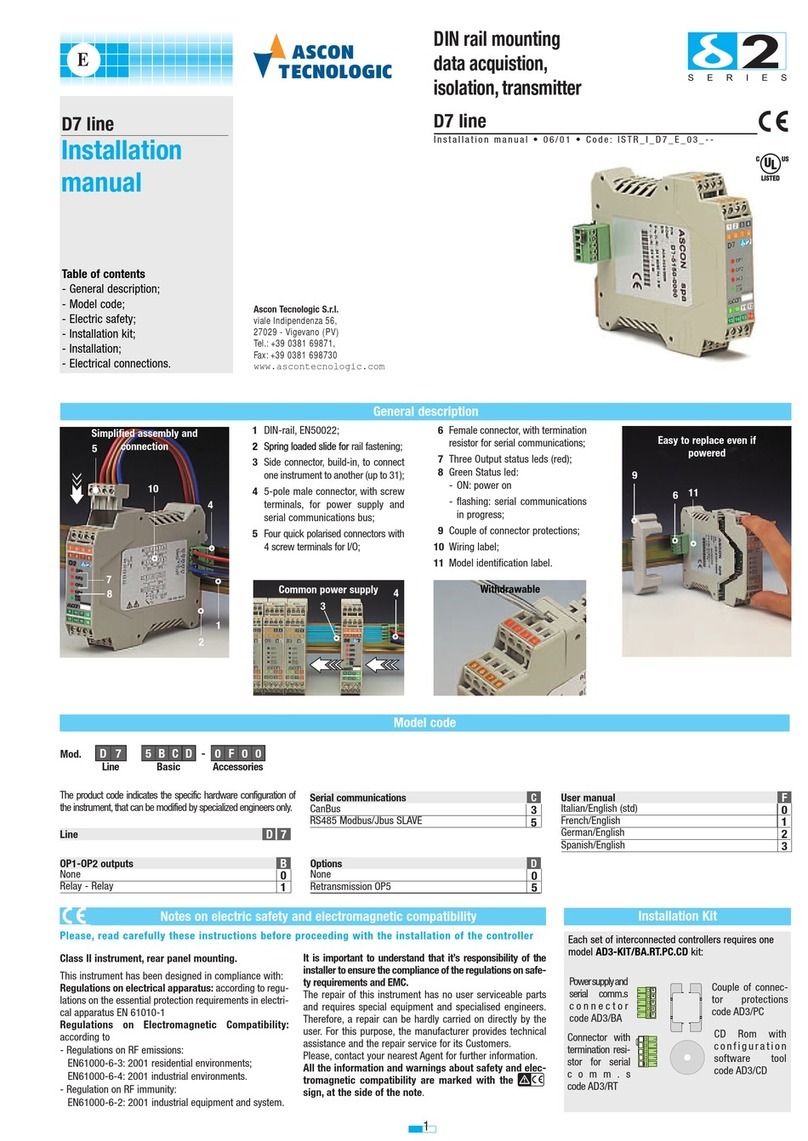 Ascon tecnologic D7 line User manual