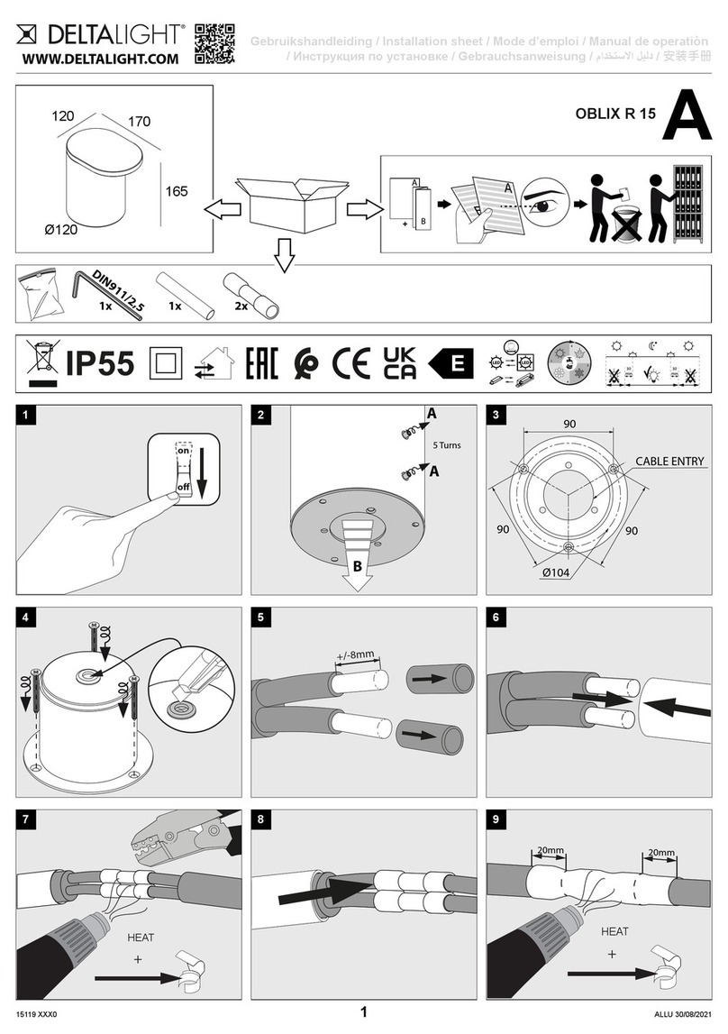 Delta Light OBLIX R 15 A Installation sheet Delta Light OBLIX R 15 A Installation sheet