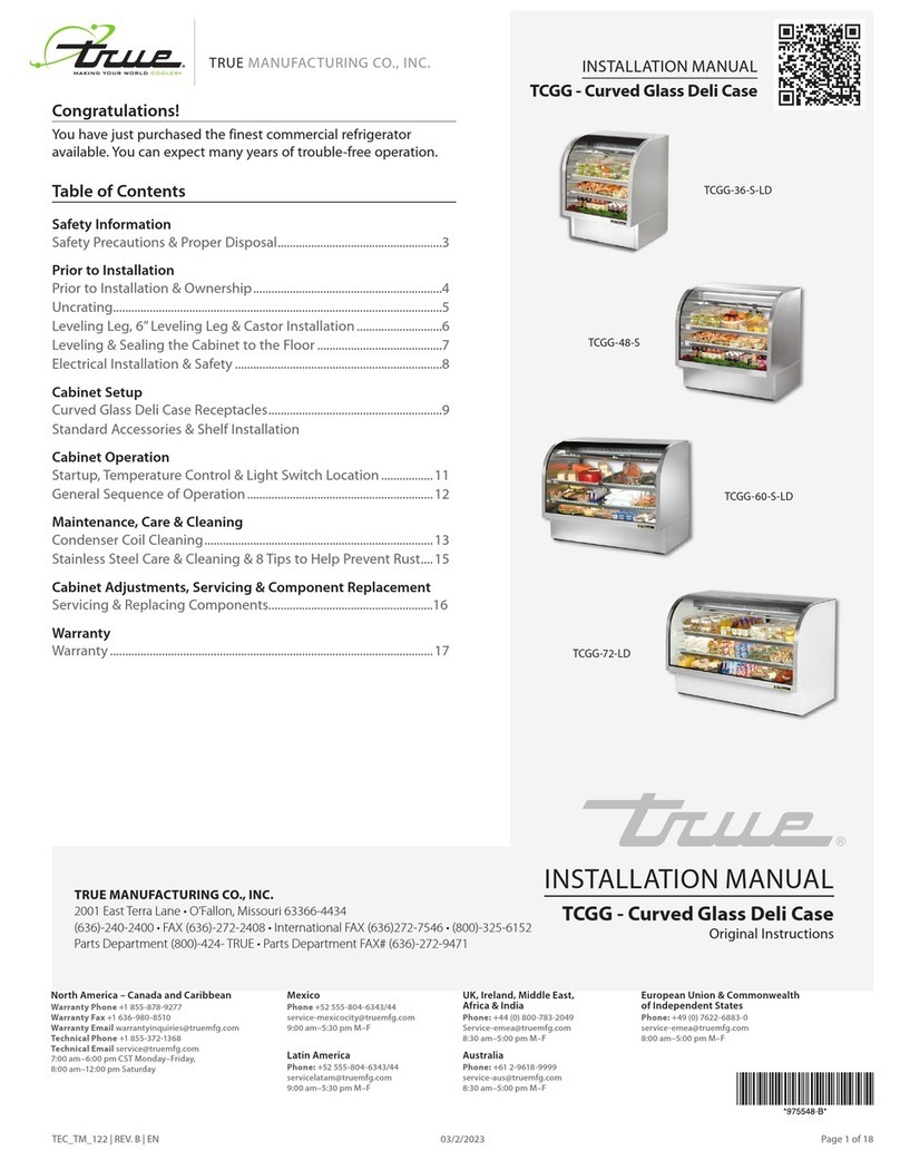 True TCGG-36-S-LD User manual