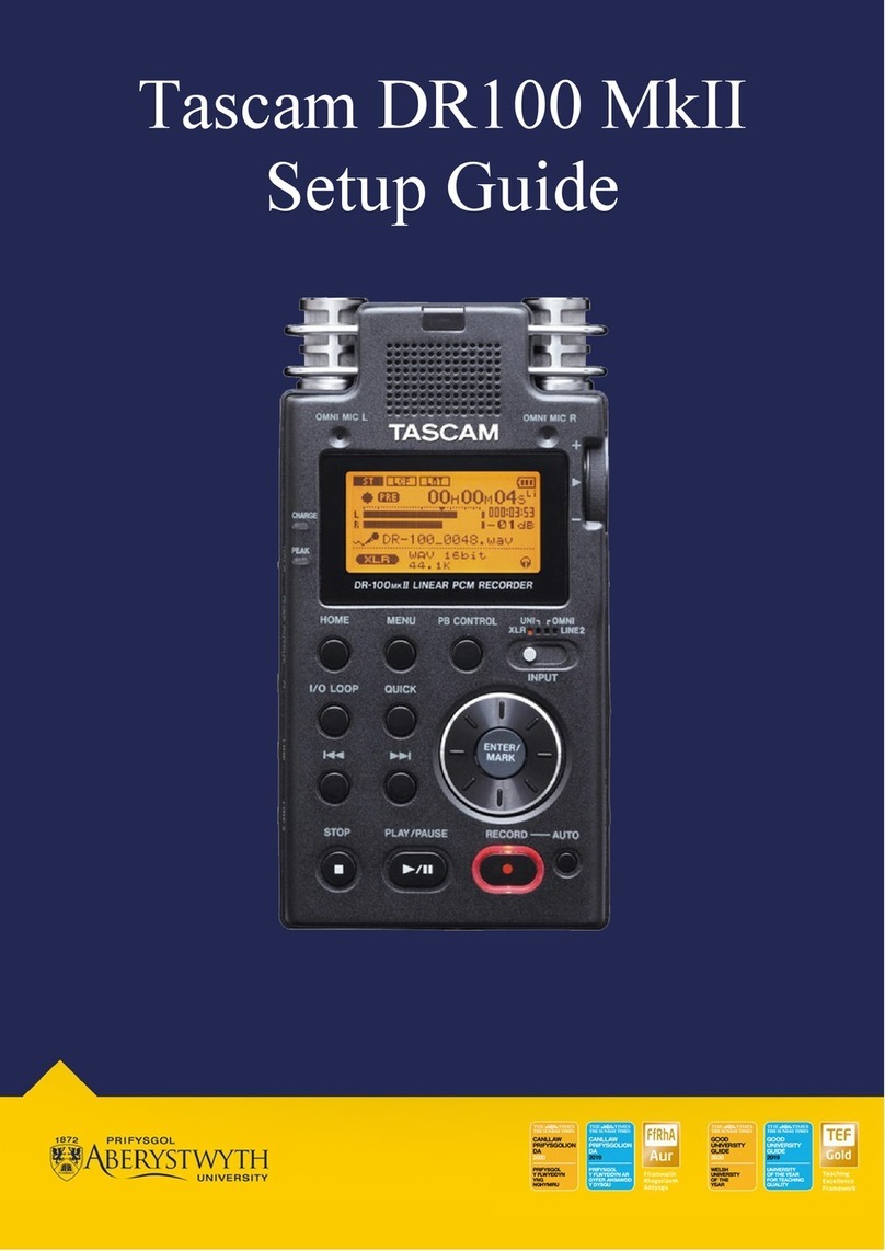 Tascam DR100 MkII Setup guide Tascam DR100 MkII Setup guide
