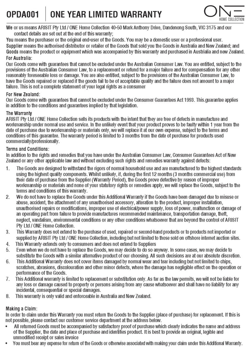 ONE OPDA001 instruction manual