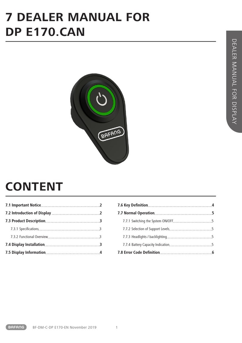 BAFANG DP E170.CAN User manual BAFANG DP E170.CAN User manual
