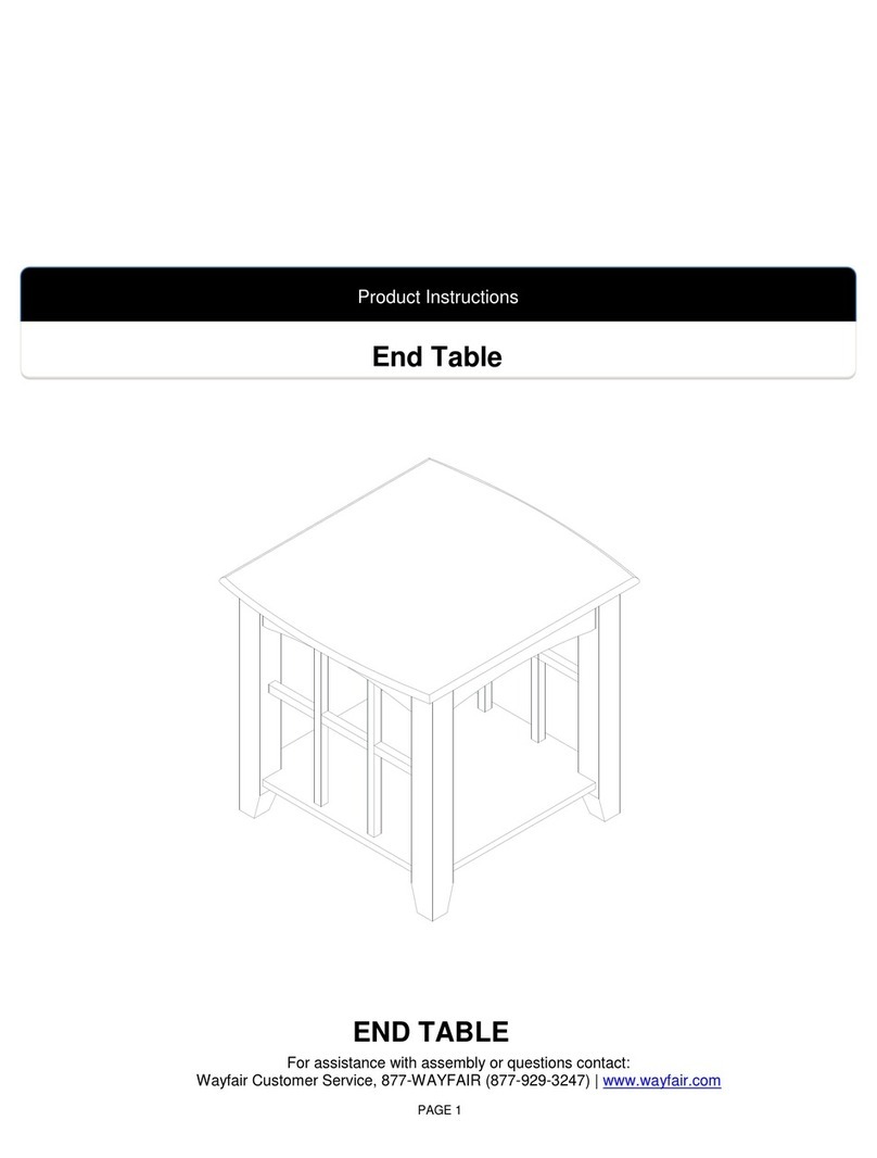 Wayfair End Table Instruction sheet Wayfair End Table Instruction sheet