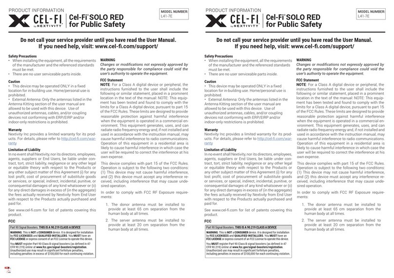 NEXTIVITY CEL-FI L41-7E User manual