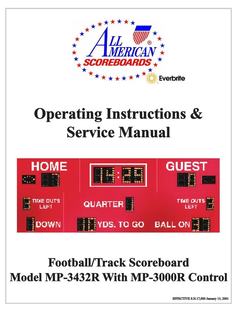 All American Scoreboards Everbrite MP-3432R Operating instructions & service manual