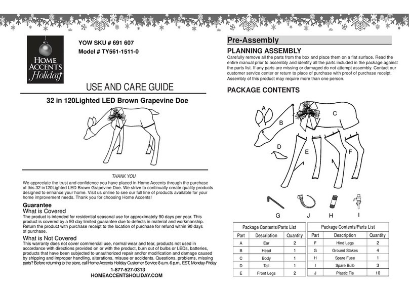 Home Accents Holiday TY561-1511-0 Use and care guide