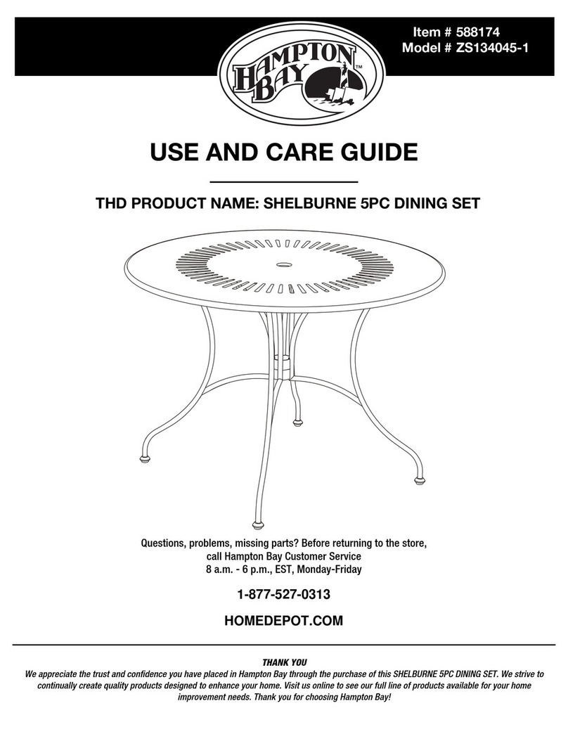 HAMPTON BAY SHELBURNE ZS134045-1 Use and care guide HAMPTON BAY SHELBURNE ZS134045-1 Use and care guide