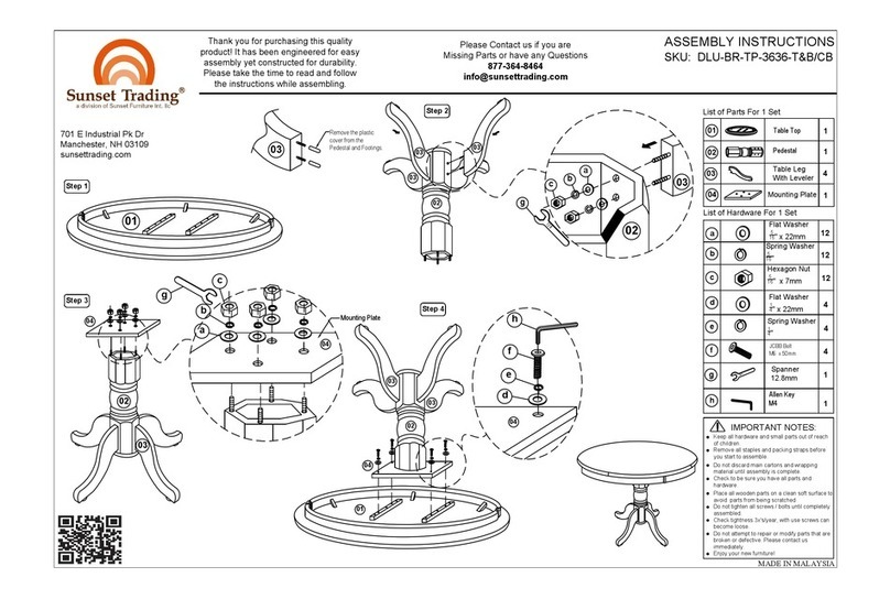Sunset Trading DLU-BR-TP-3636-TB User manual Sunset Trading DLU-BR-TP-3636-TB User manual