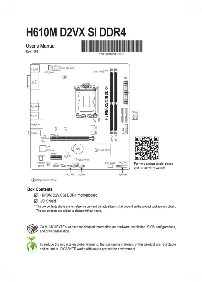 Gigabyte H610M D2VX SI DDR4 User manual
