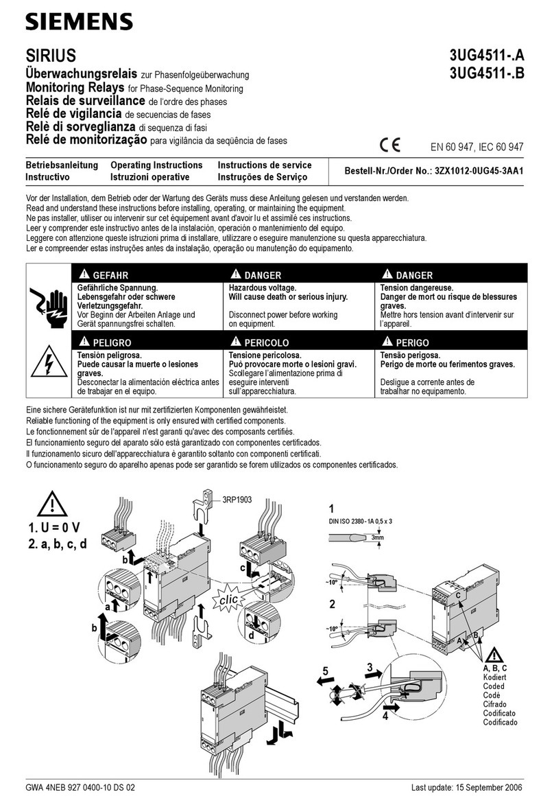 Siemens SIRIUS 3UG4511 A Series User manual