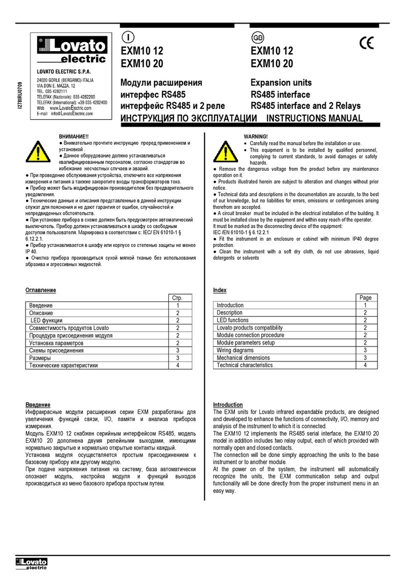 LOVATO ELECTRIC EXM10 12 instruction manual