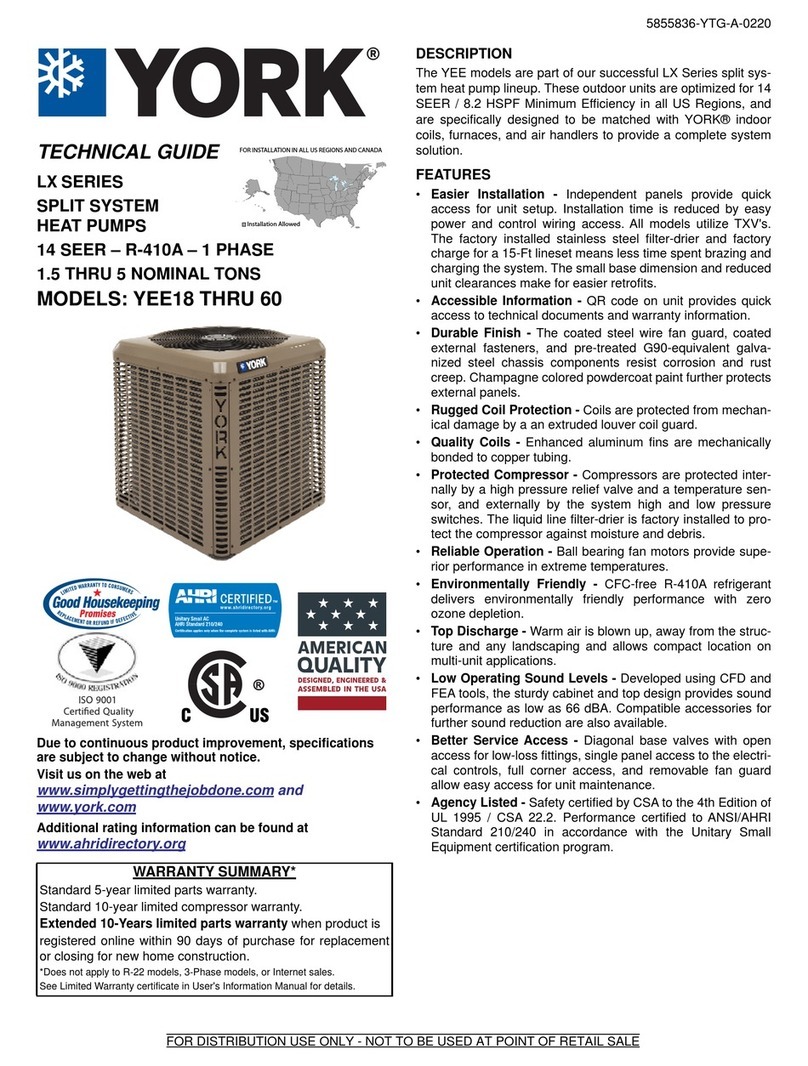 York LX series Quick start guide