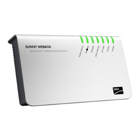 SMA SUNNY WEBBOX Bluetooth Wireless Technology User manual SMA SUNNY WEBBOX Bluetooth Wireless Technology User manual