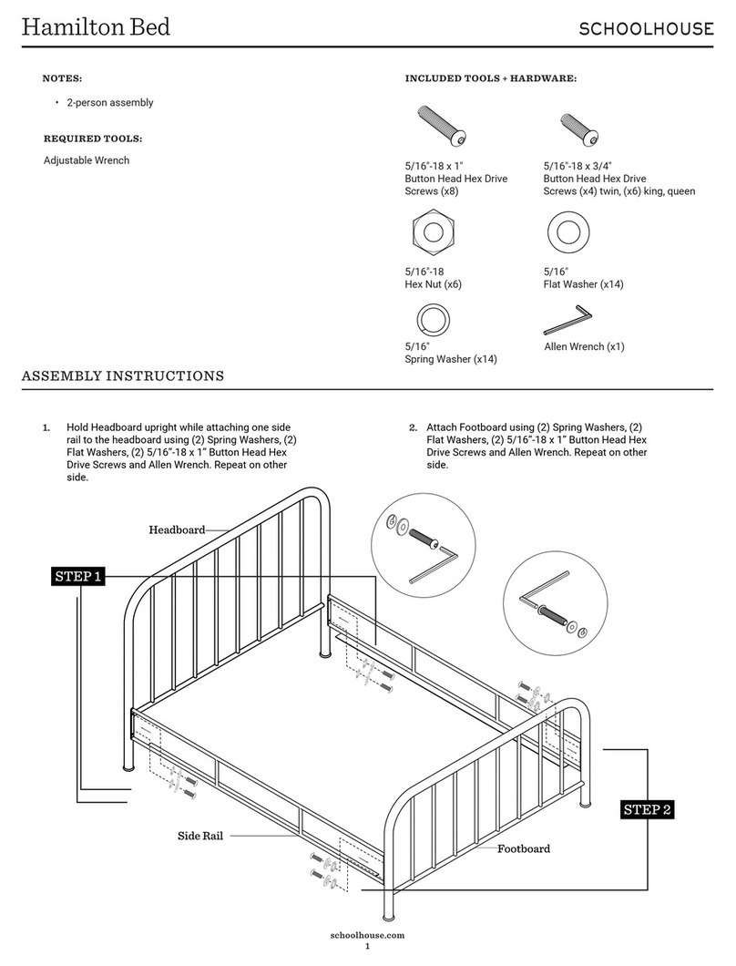 Schoolhouse Hamilton Bed 126090 User manual
