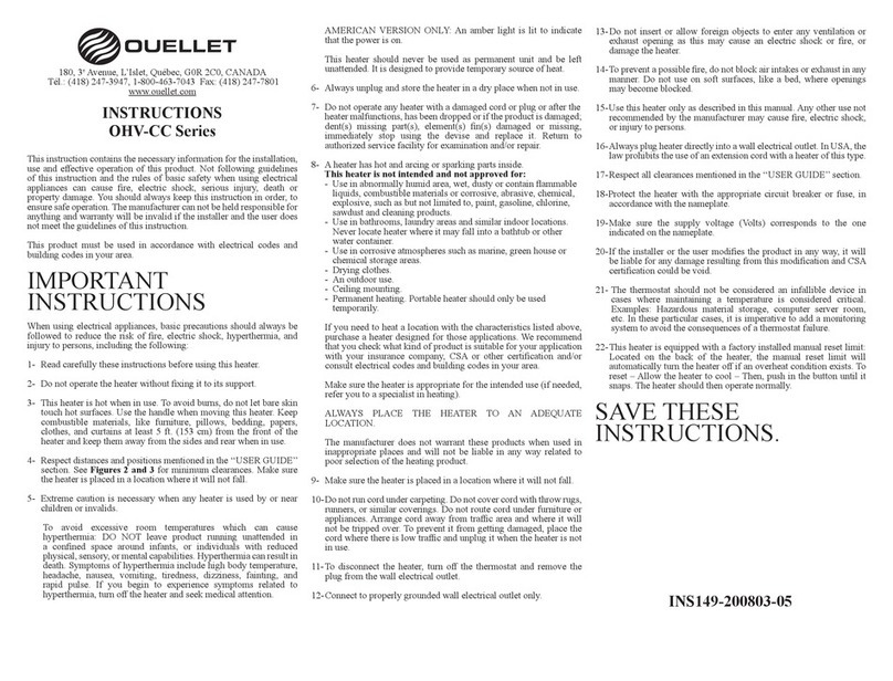 Ouellet OHV-CC Series instructions
