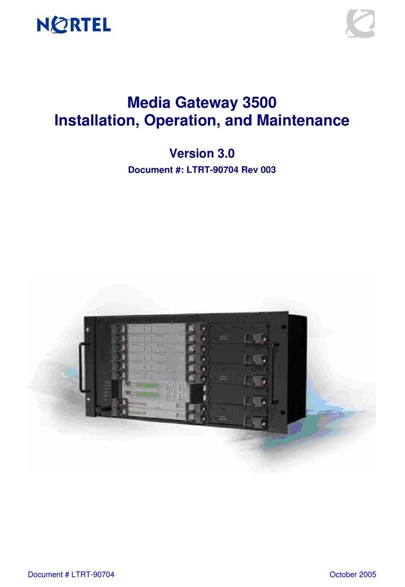 Nortel Media Gateway 3500 Installation, operation and maintenance