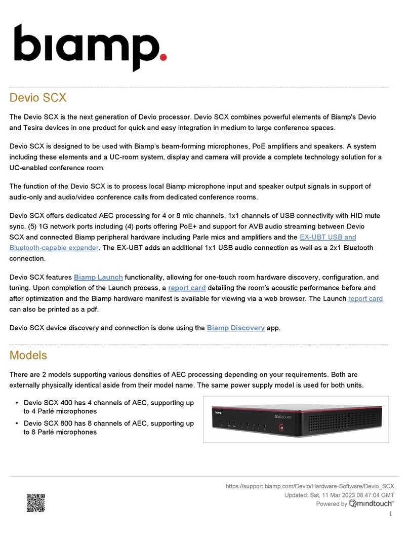 Biamp Devio SCX User manual