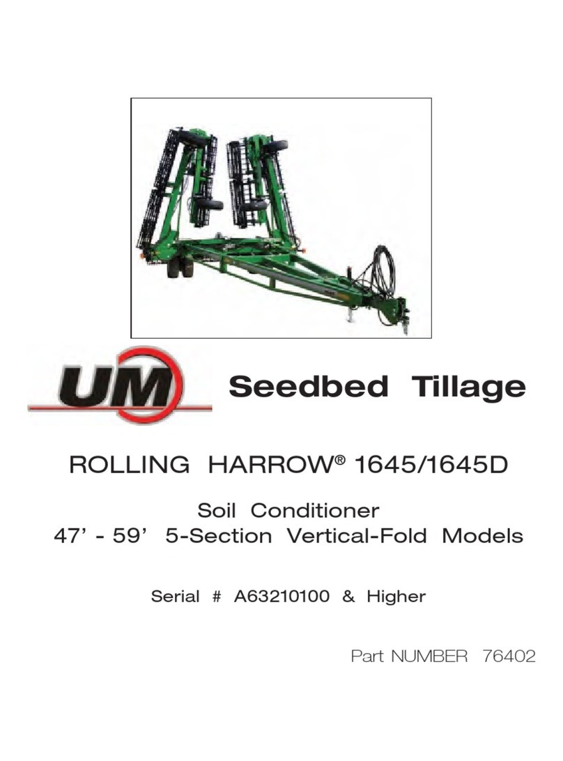 Unverferth CROSS-FOLD ROLLING HARROW 1645 User manual