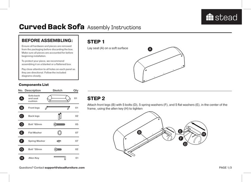 stead Curved Back Sofa Assembly instructions
