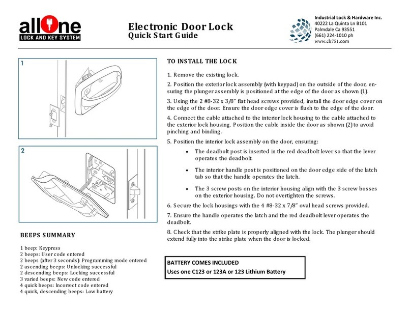 Industrial Lock & Hardware allone quick start guide
