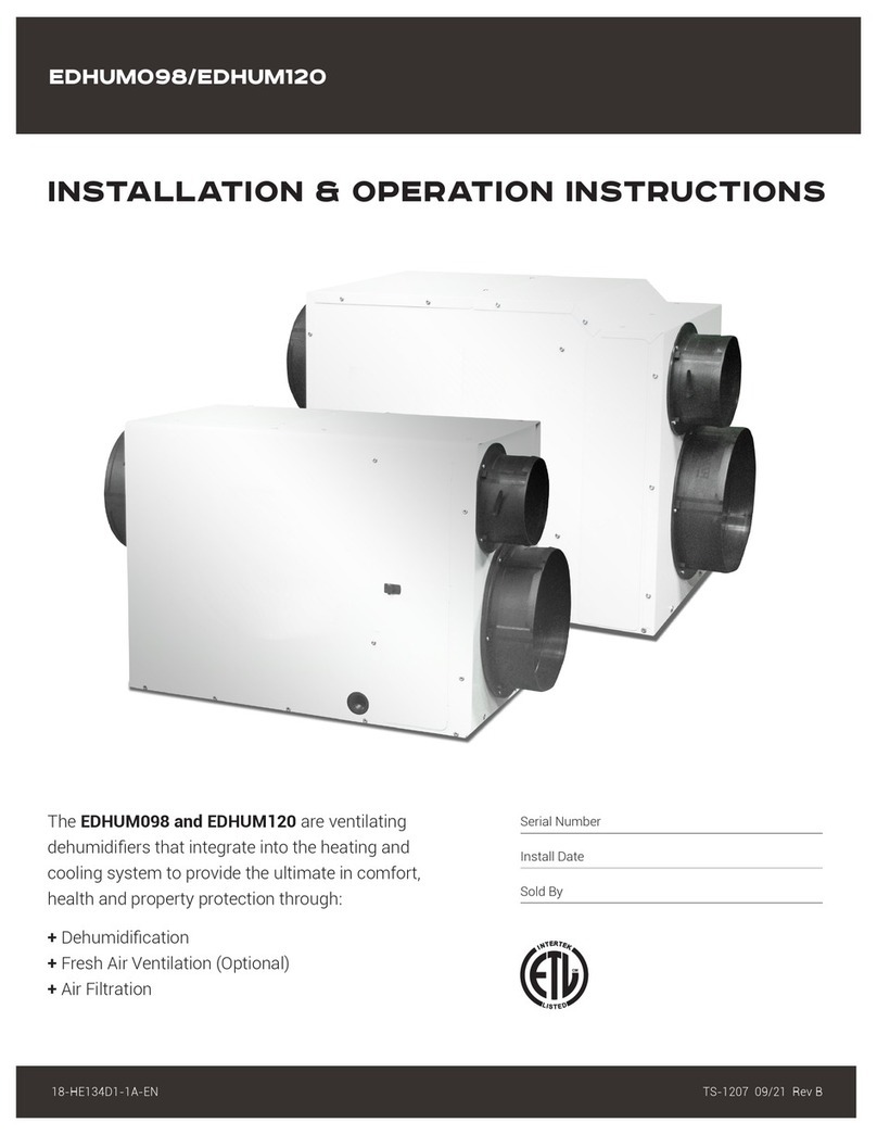 Trane EDHUM098 Installation & operation instructions