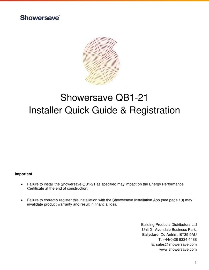 Showersave QB1-21 Installer quick guide Showersave QB1-21 Installer quick guide