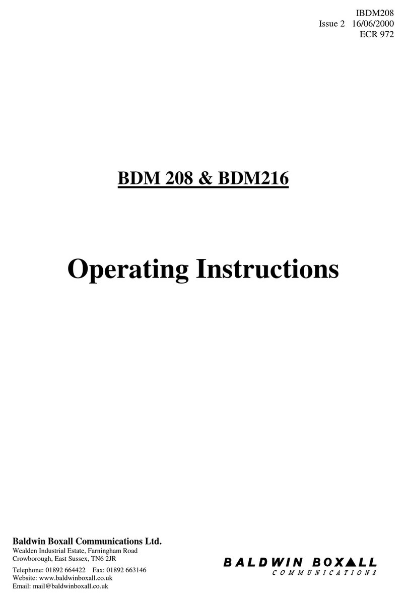 Baldwin Boxall BDM 208 User manual