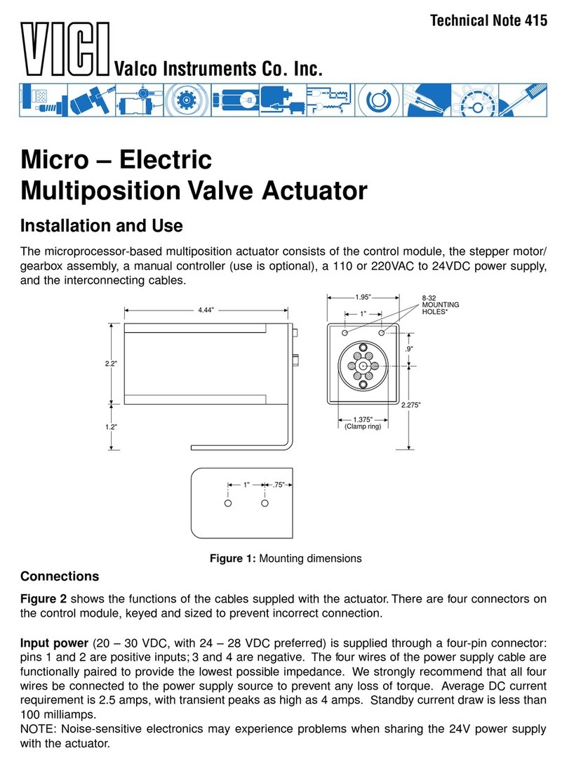 Valco Instruments Co. Inc. VICI EMHCA Installation & use