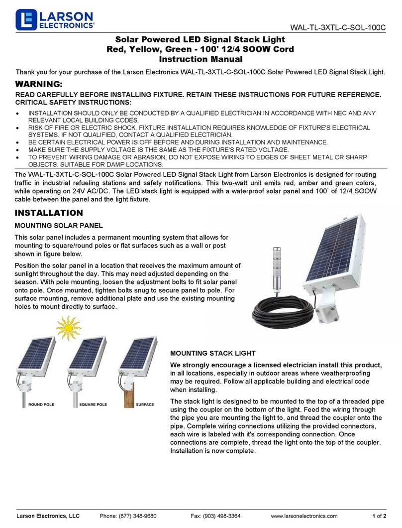 Larson Electronics WAL-TL-3XTL-C-SOL-100C User manual